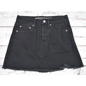 American Eagle Outfitters Women's Juniors Jean Skirt Black Size 0 Pre-Owned‎